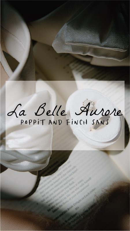 Wedding Font Pairings - La Belle Aurore and Poppit and Finch Sans
