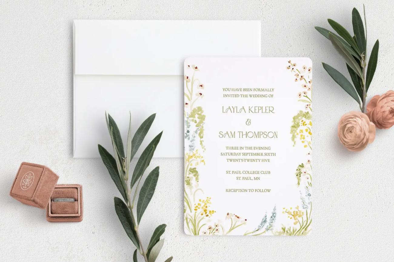 New Wedding Invitations Forever in Bloom