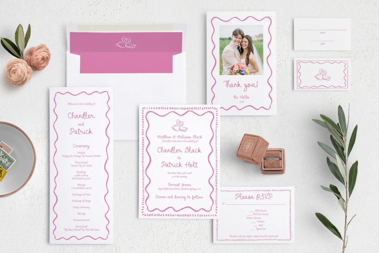 New Wedding Invitations Swan Love