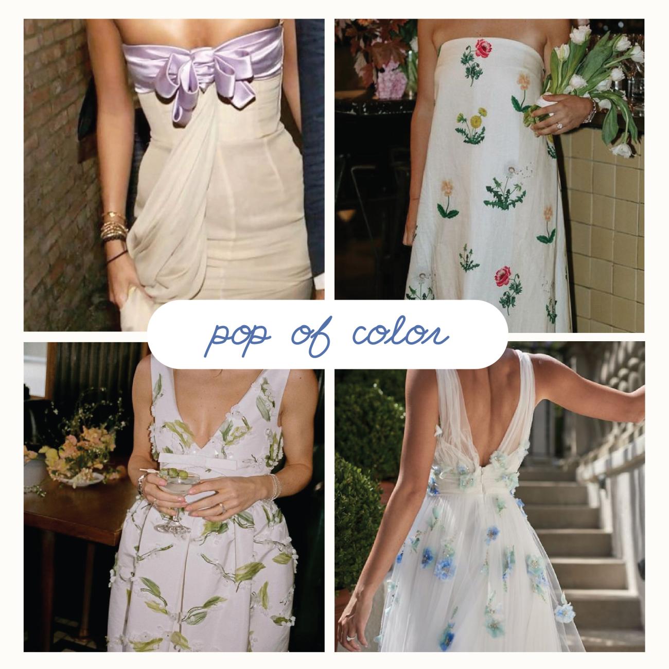 Wedding Dress Trend - Pop of Color