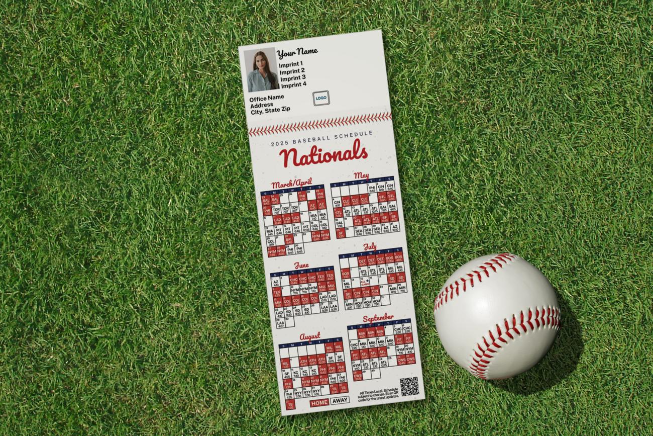 Baseball Magnet Schedule on grass
