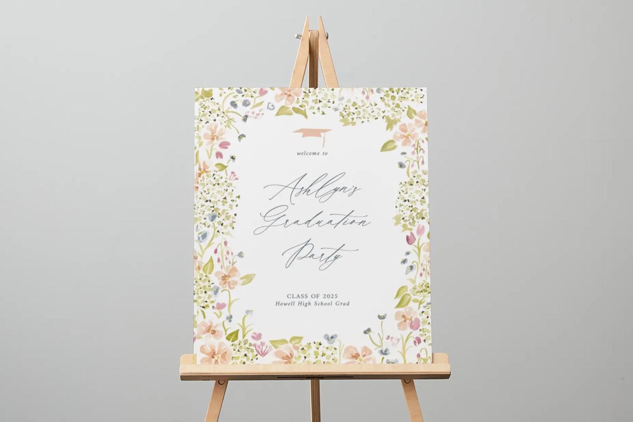 Graduation Sign  Blooming Bright
