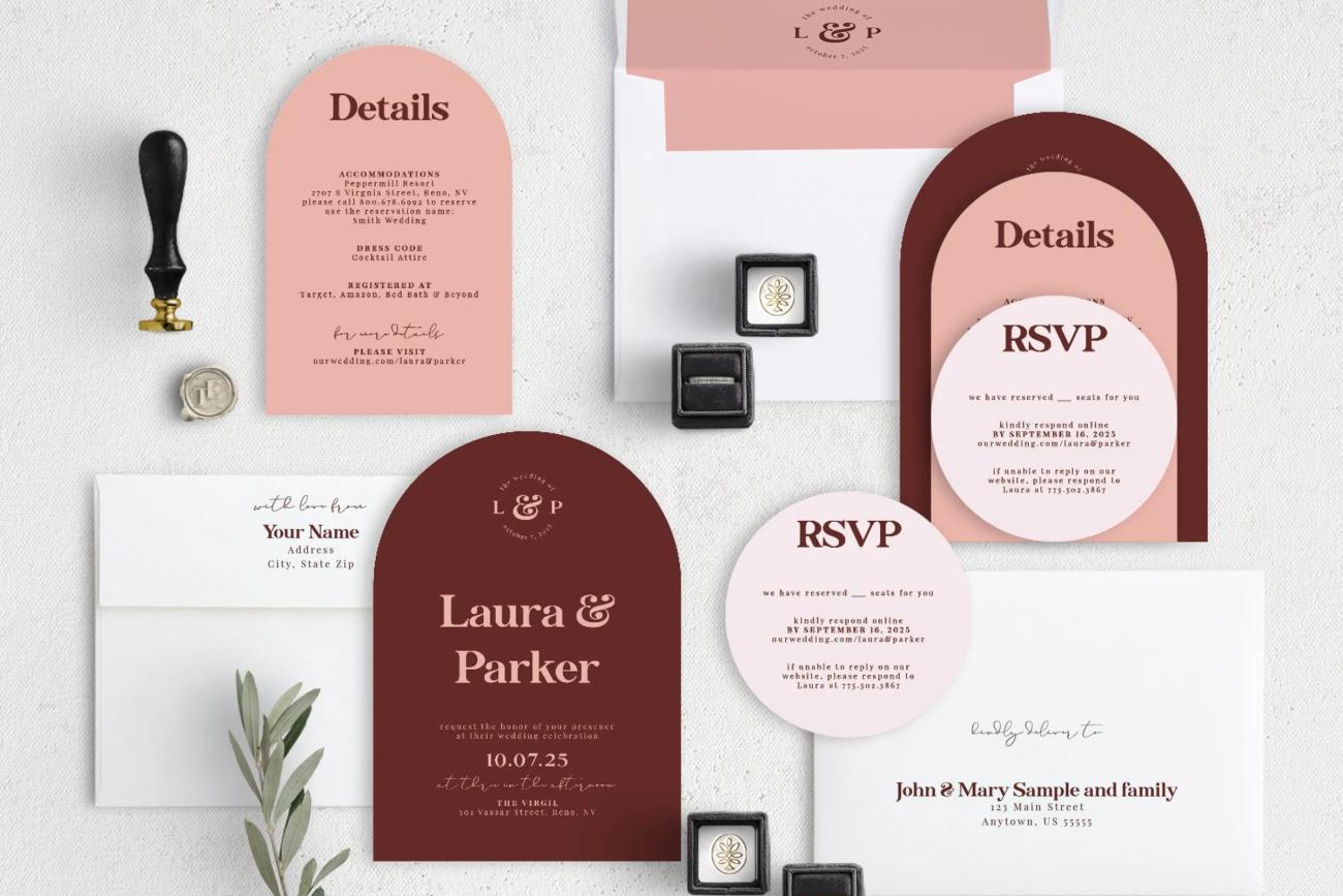 Stacked Wedding Invitations Laura