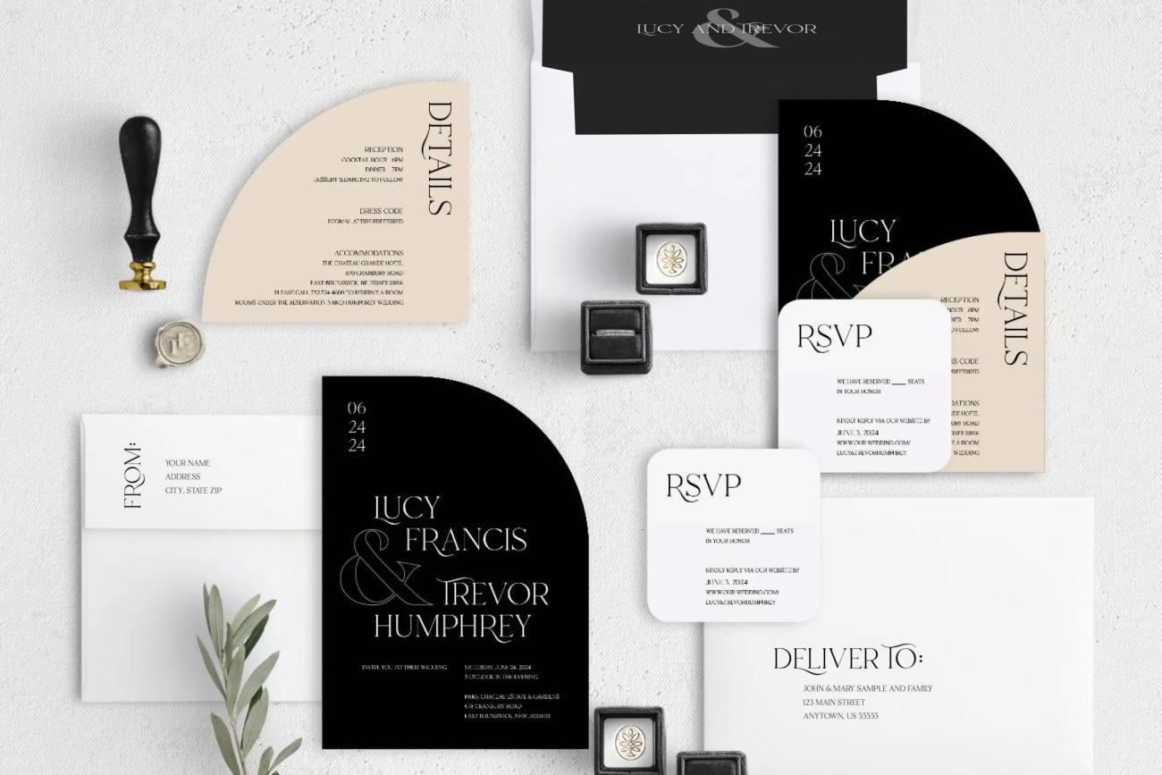 Stacked Wedding Invitations Lucy