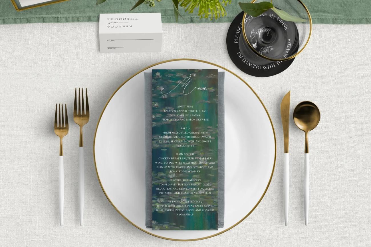 Artistic Wedding Menu Cards