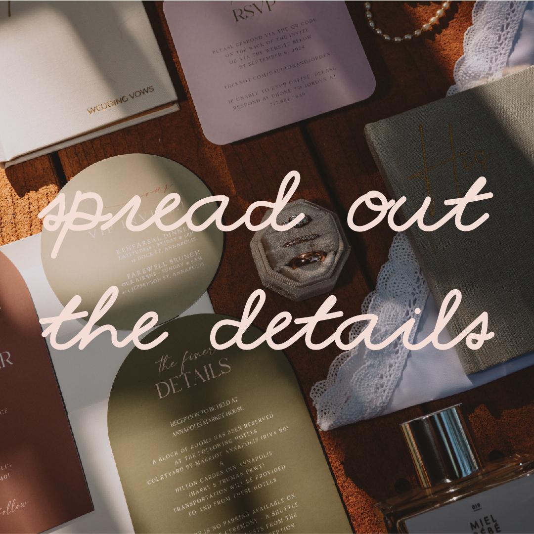 Wedding Stationery - Spread out Details