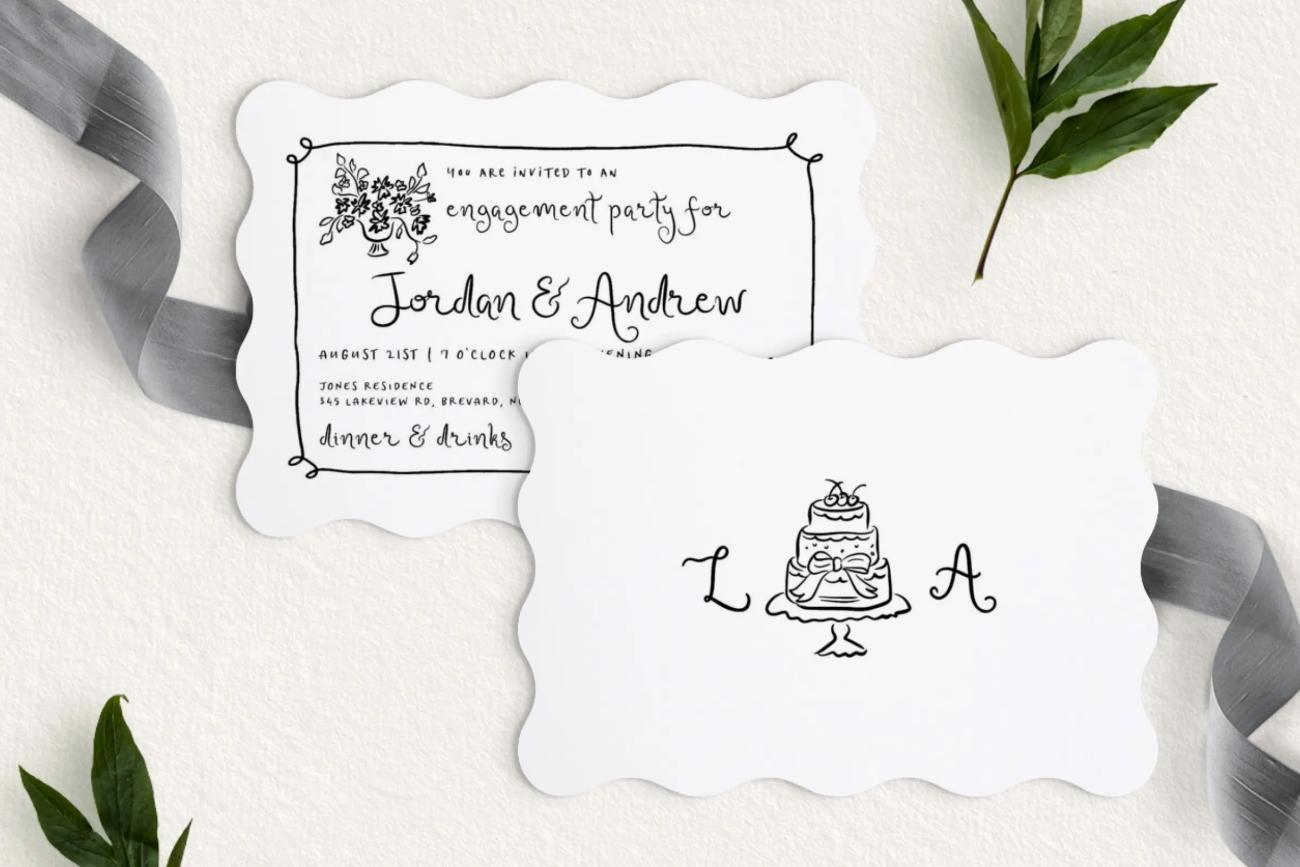 Engagement Party Invites - Whimsical Heart