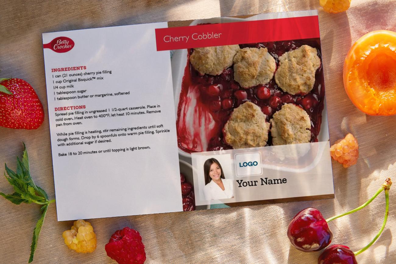 Recipe Postcards Cherry Cobbler