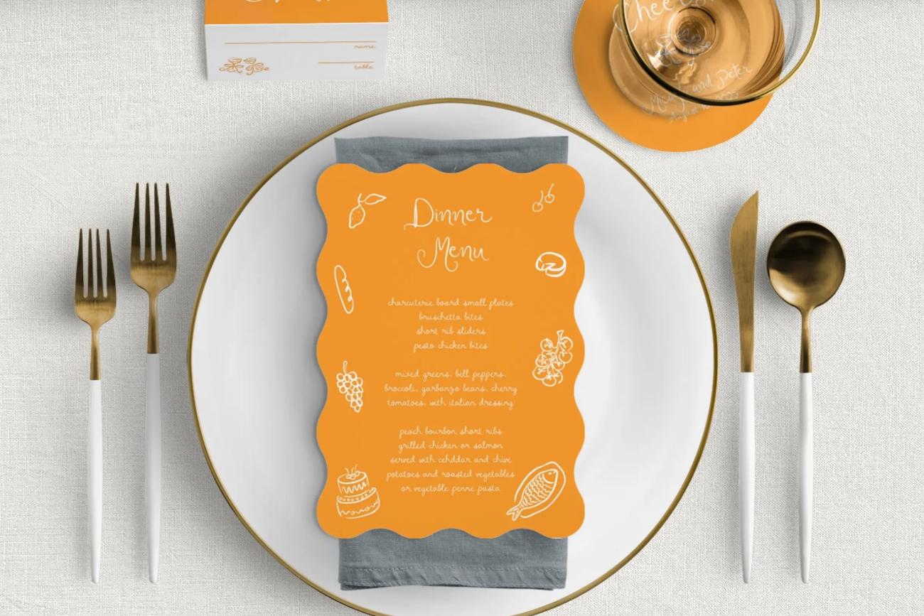 Wavy Menu Cards with a Touch of Magic