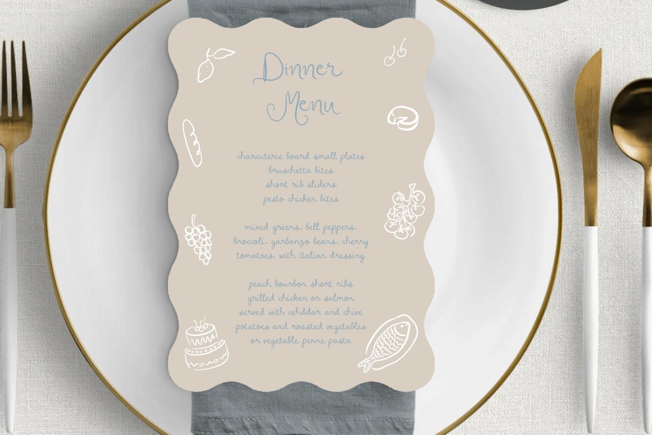 Wavy Menu Cards Whimsical final touch