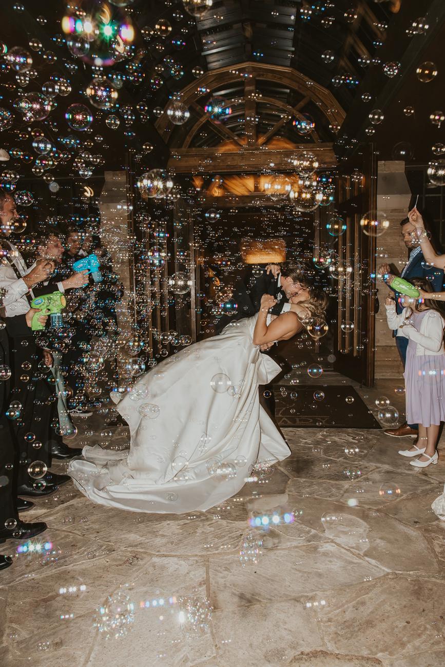 Springtime Dream Classy Wedding Bubble Exit