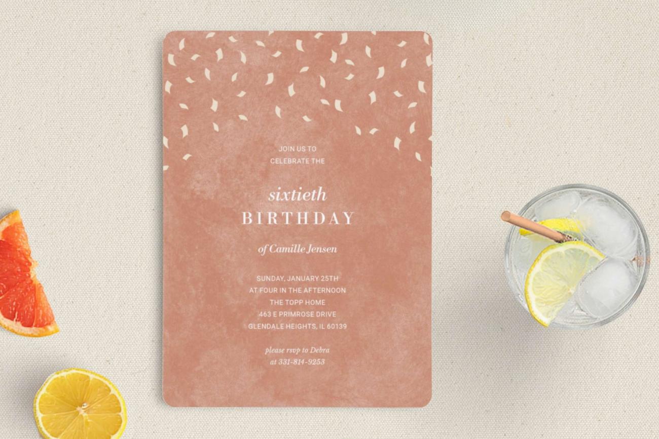 Birthday Party Invitations - Cascading Confetti