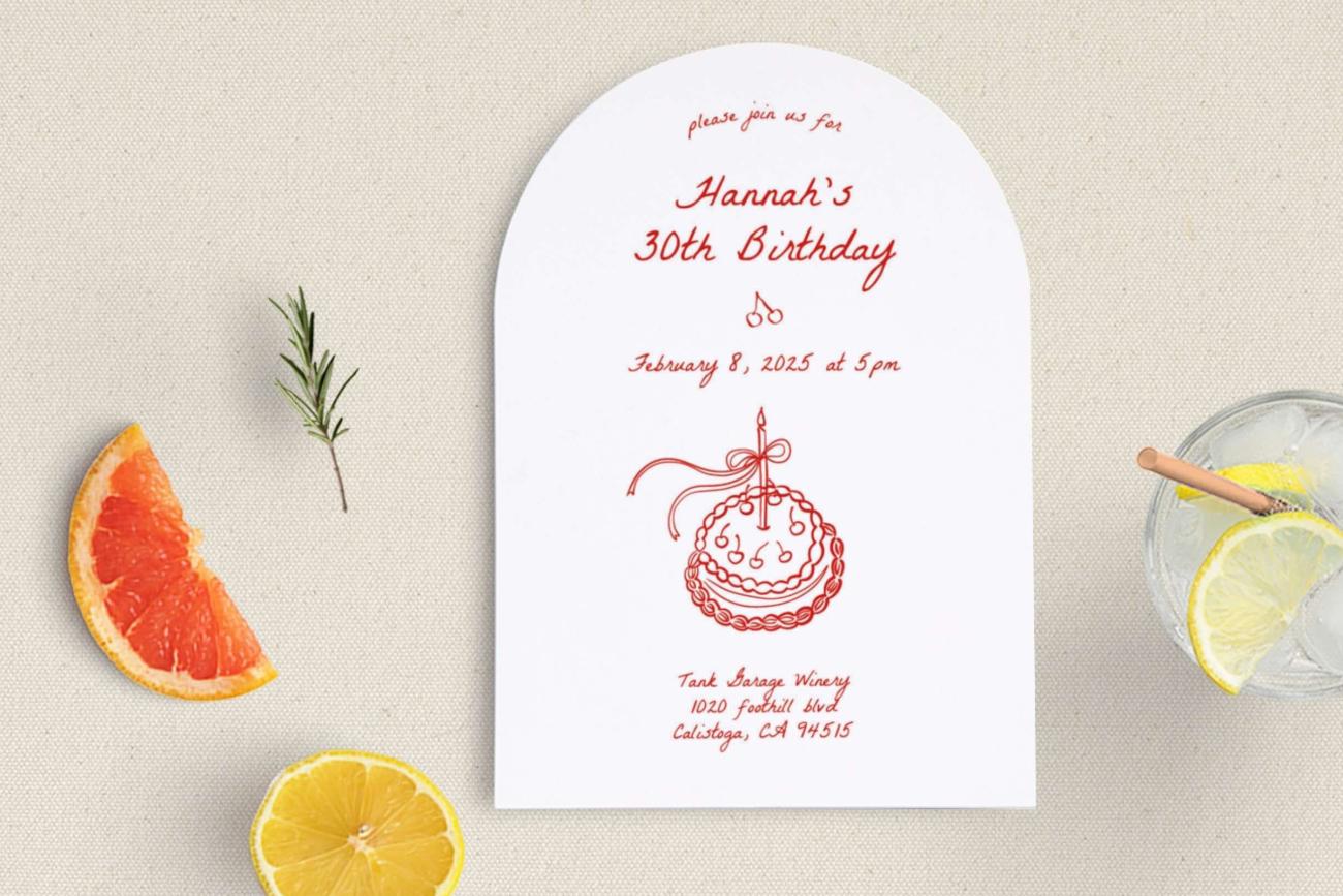 Birthday Party Invitations - Charming Cake