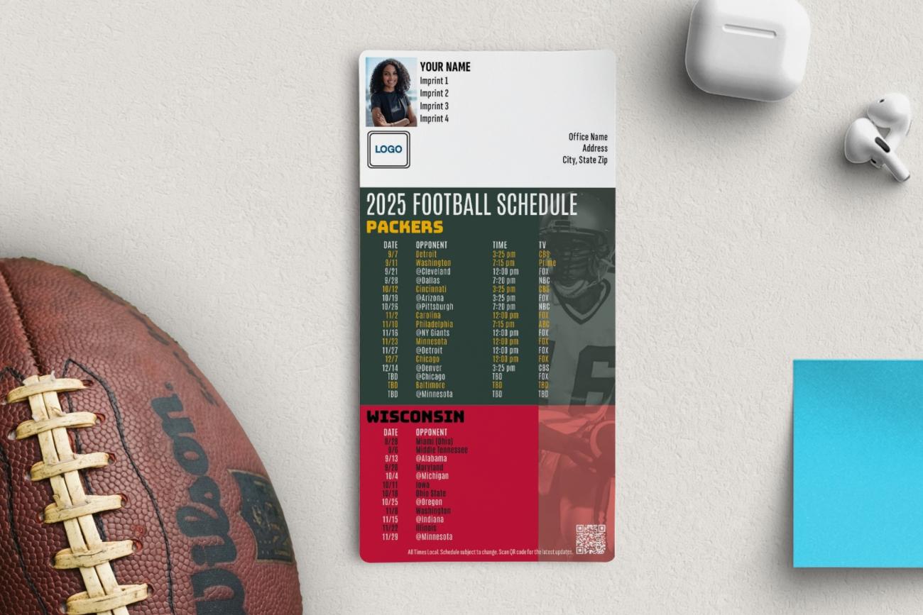 Custom Football Schedule Magnets Featuring Professional and College ...