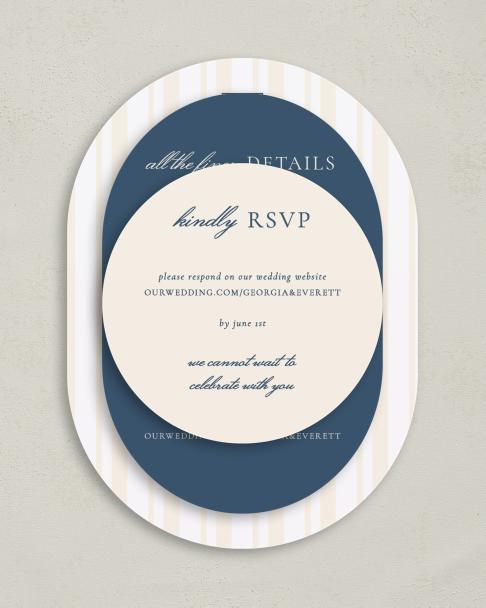 Georgia Oval Stacked Wedding Invitation