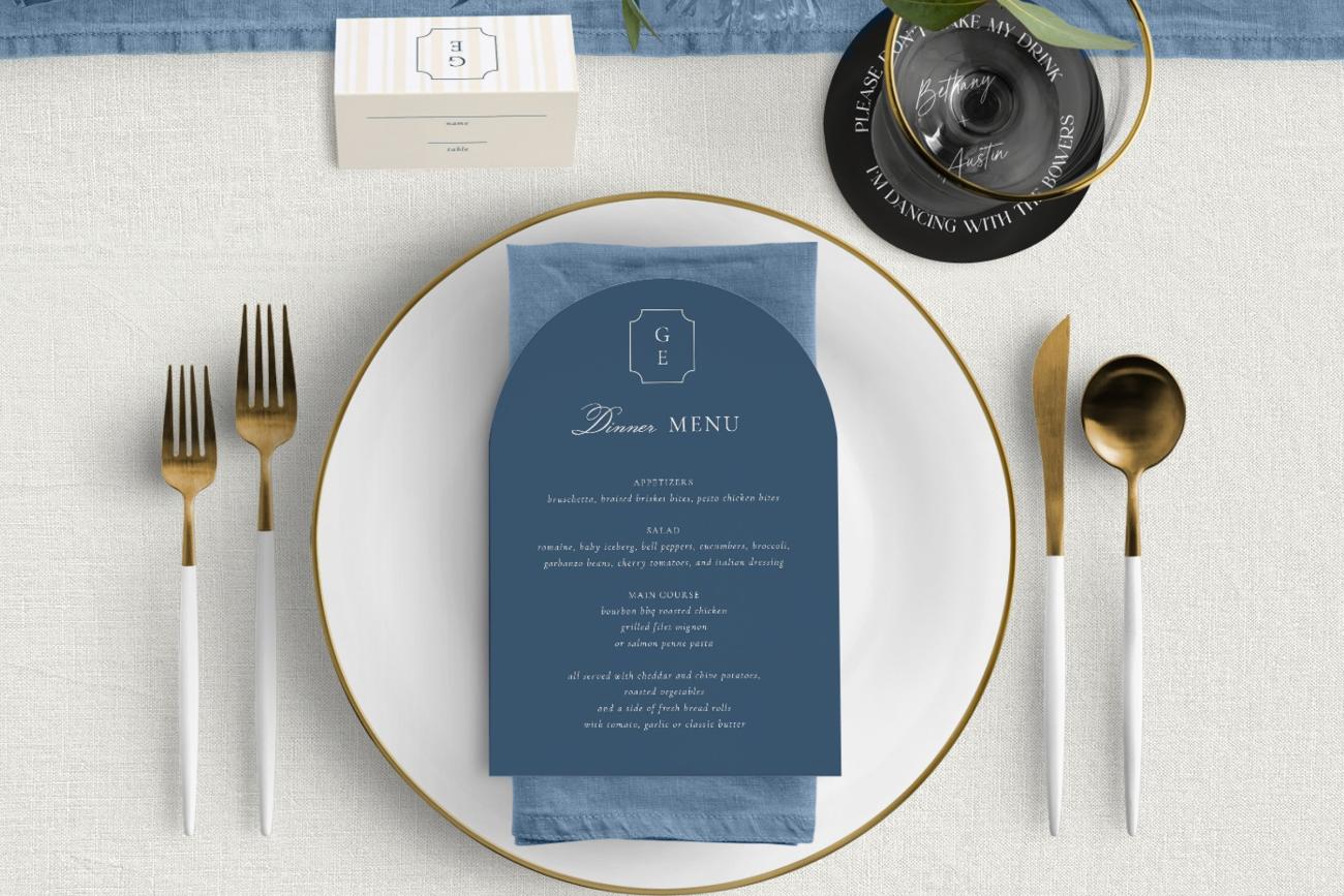 Georgia Wedding menu Cards
