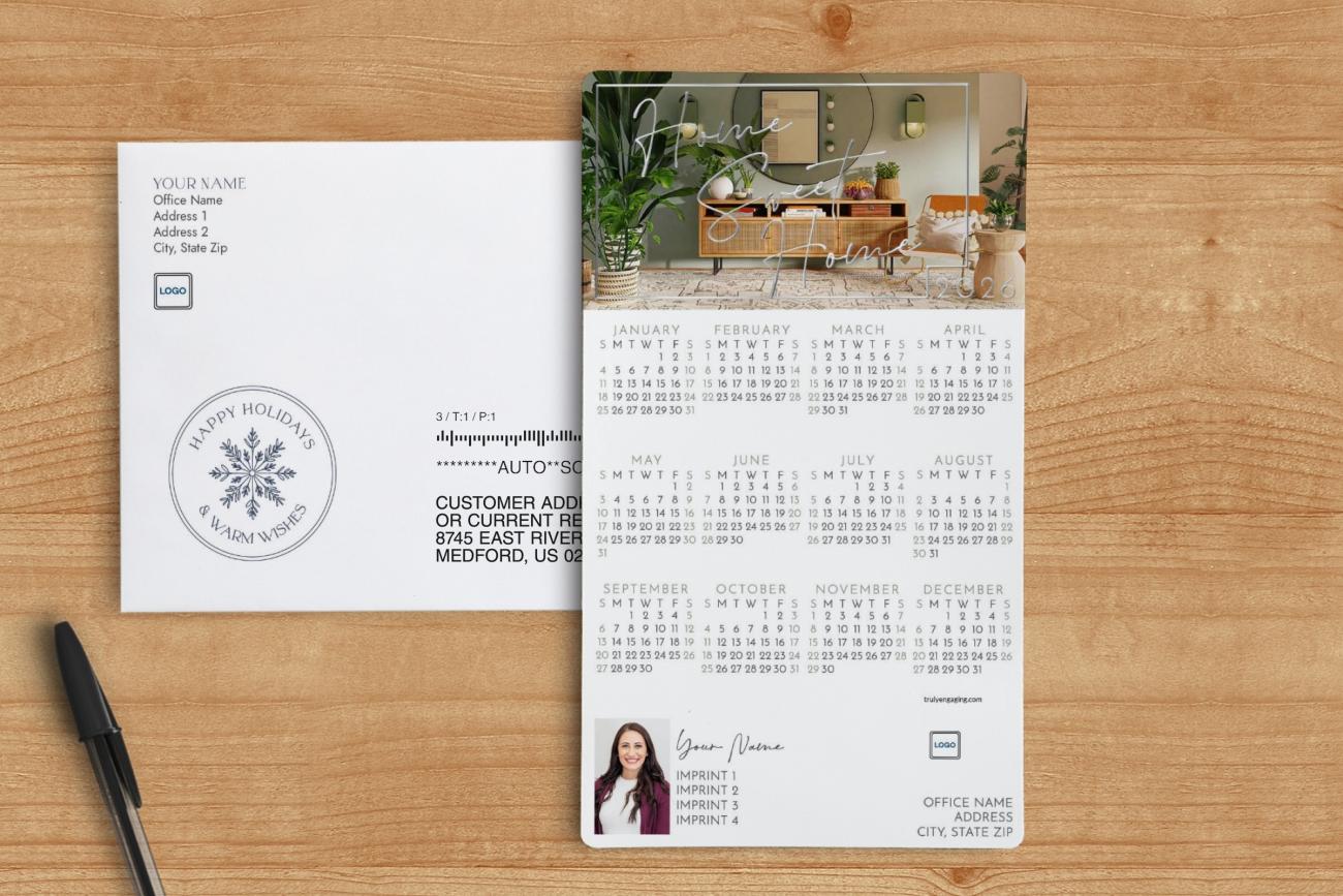 Silver Raised Foil Magnetic Calendars