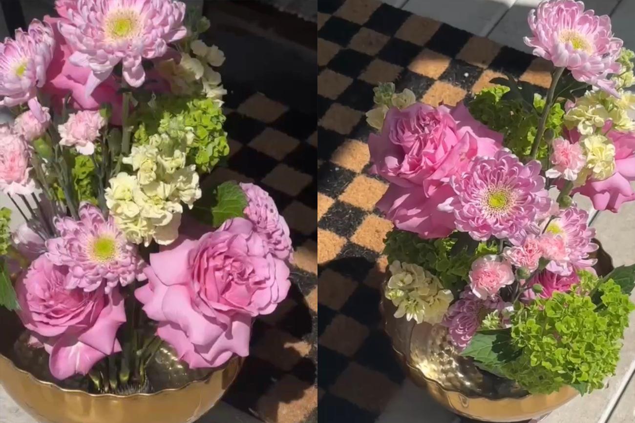 DIY Wedding Centerpiece using a Flower Frog