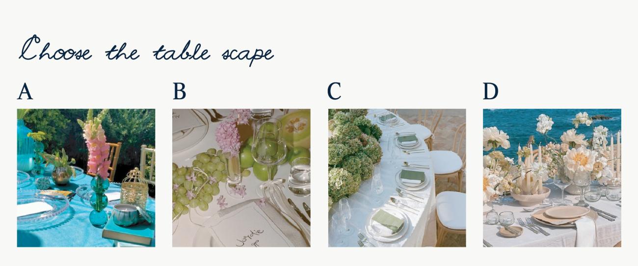 Wedding Style Quiz - Reception table scape