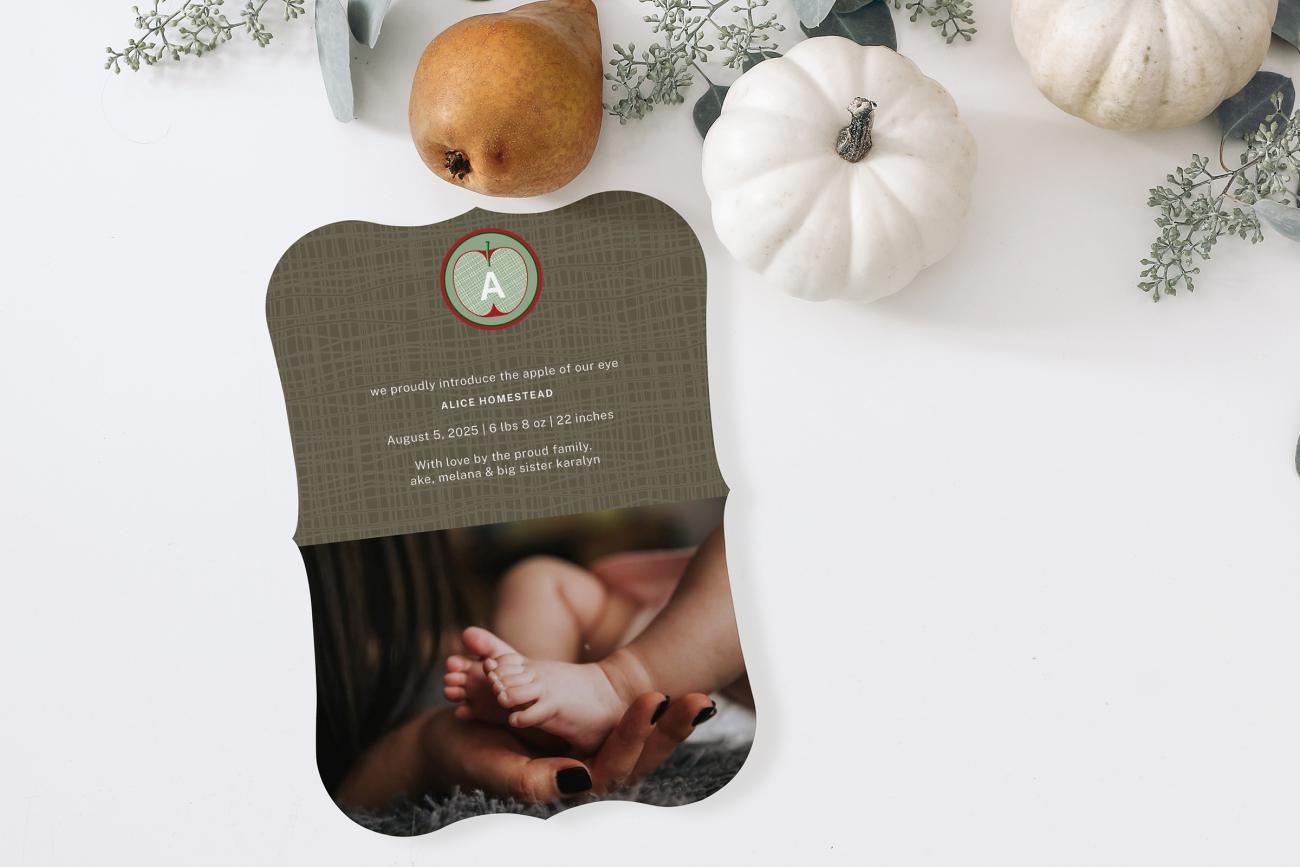 Fall Birth Announcement - Apple of My Eye