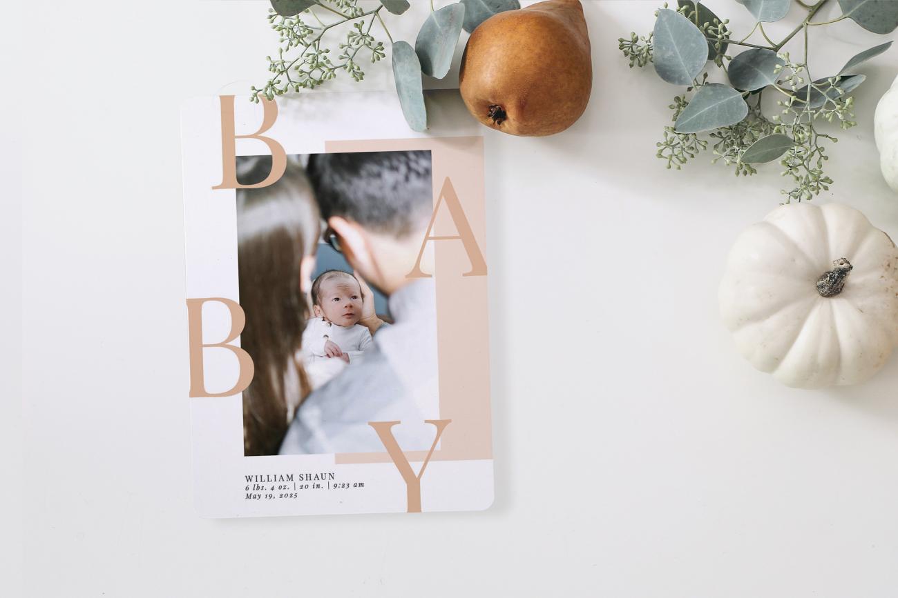 Fall Birth Announcement - Baby Case