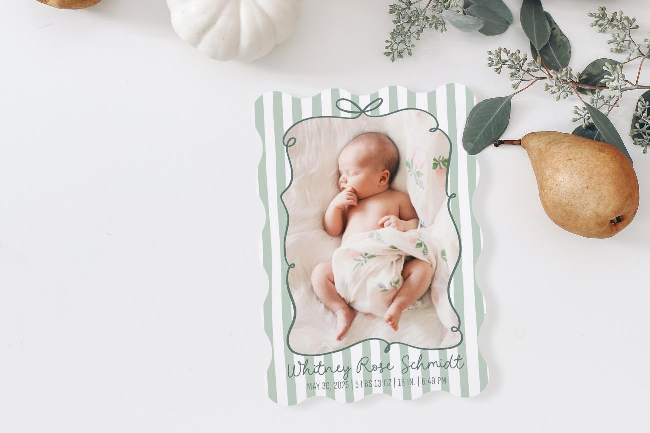 Fall Birth Announcement - Silly Baby