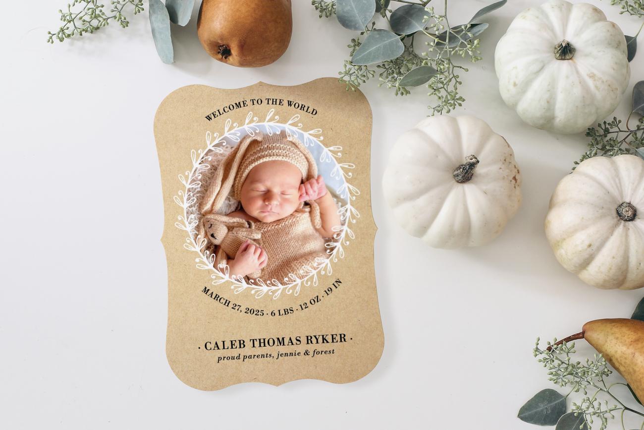 Fall Birth Announcement - Sweet Wreath