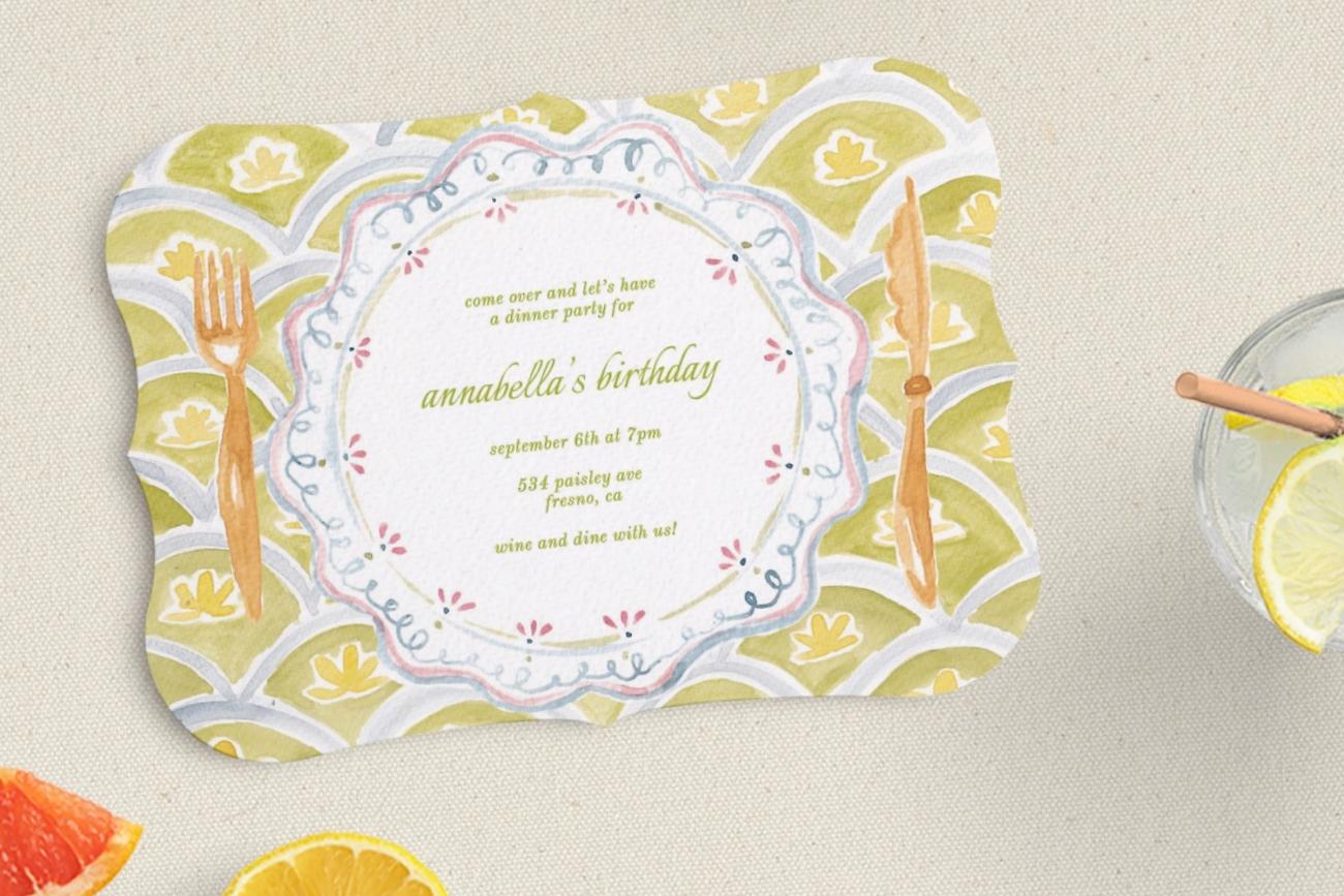Yellow Birthday Party Invites