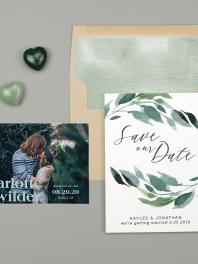 2 versions of Save the Date Cards