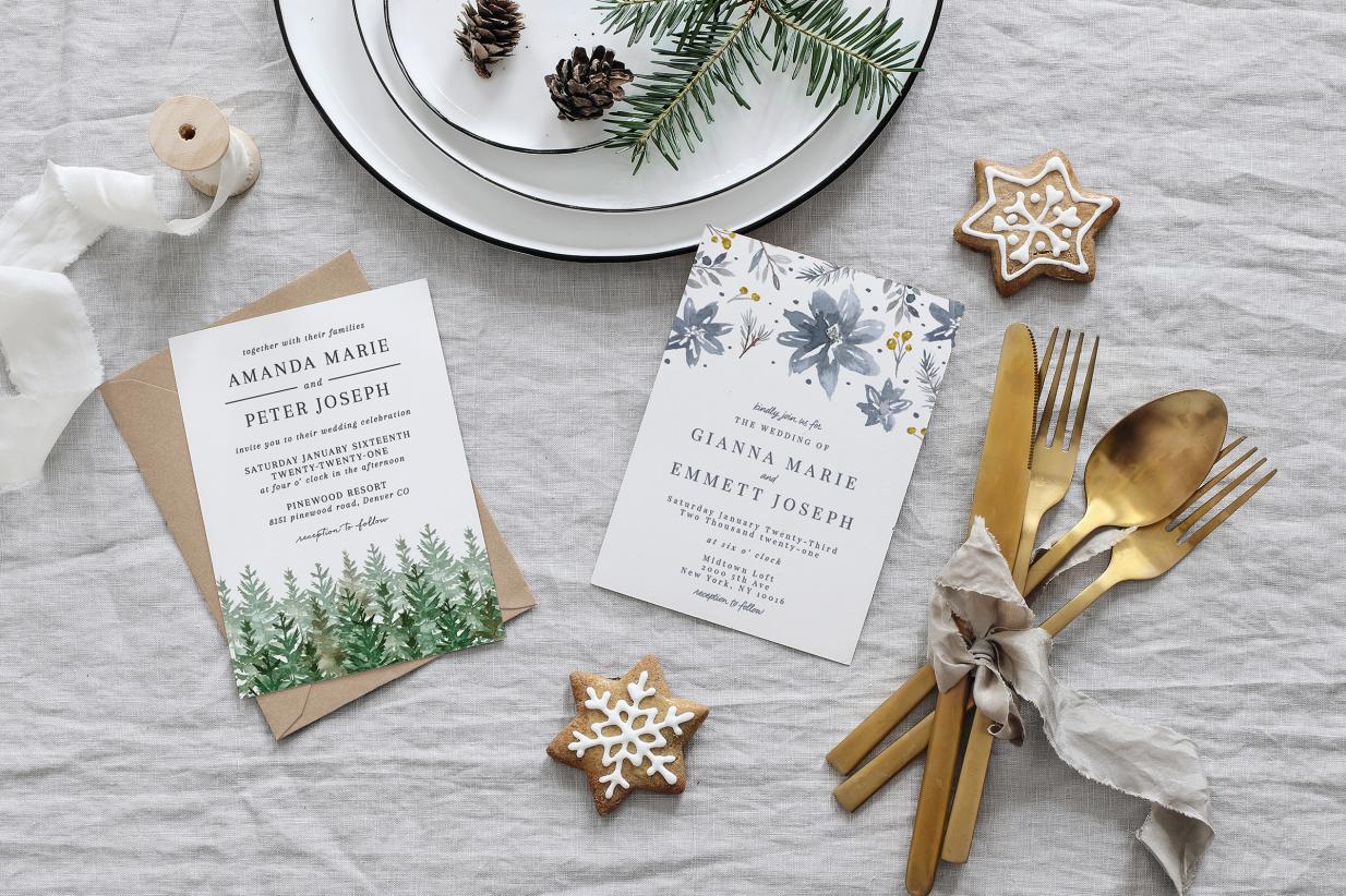 19 Winter Wedding Invitation Options for Your Wedding