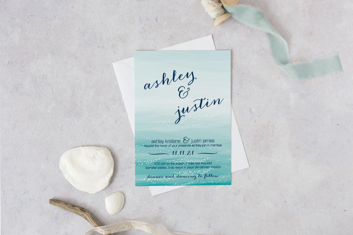 7 beachy wedding invitation options for your wedding