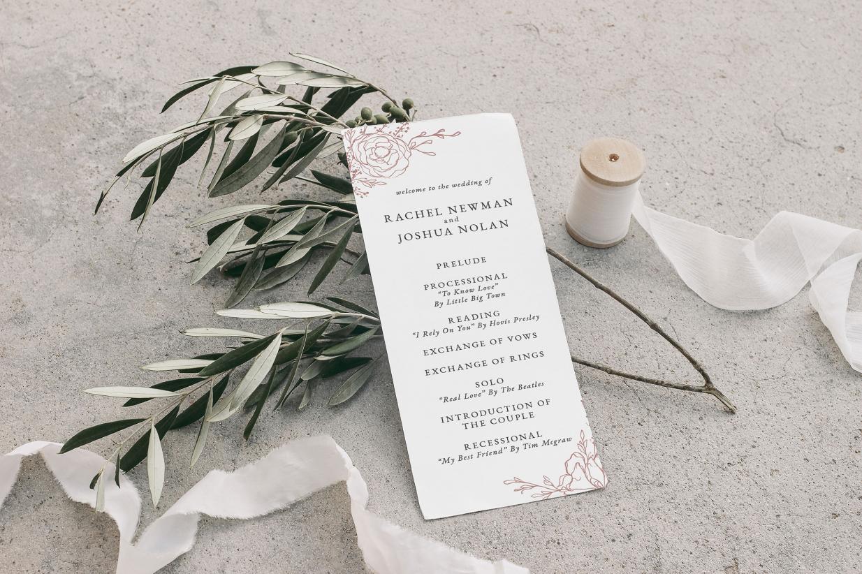 21 Floral Wedding Program Styles for Your Wedding