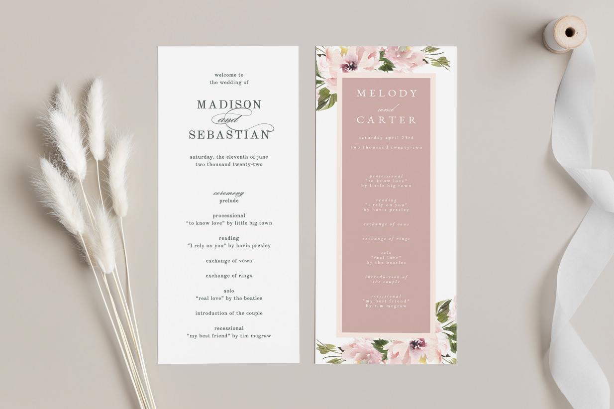 19 Spring Wedding Program Styles for Your Wedding