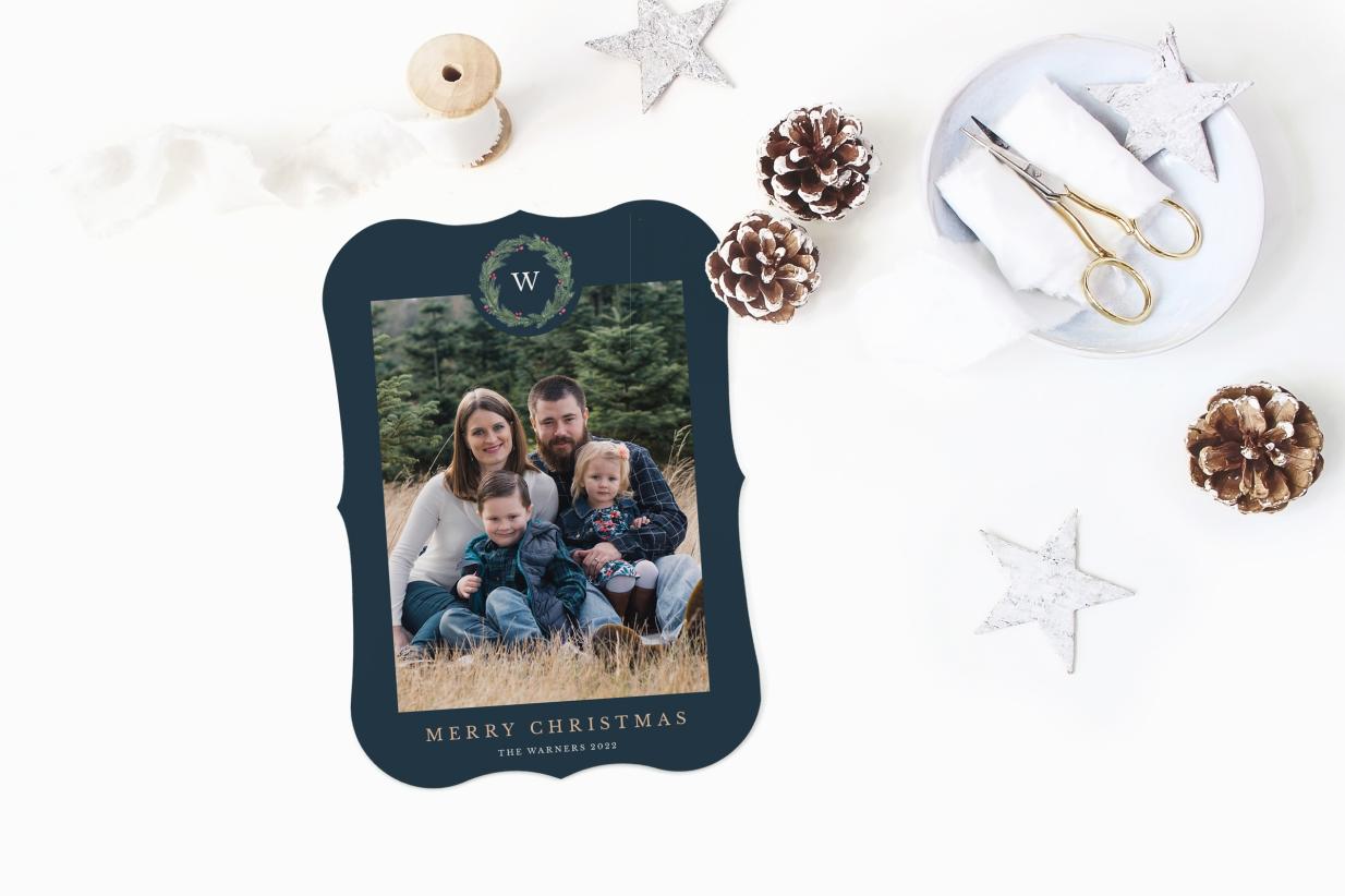 Luxury Christmas Card with a monogram