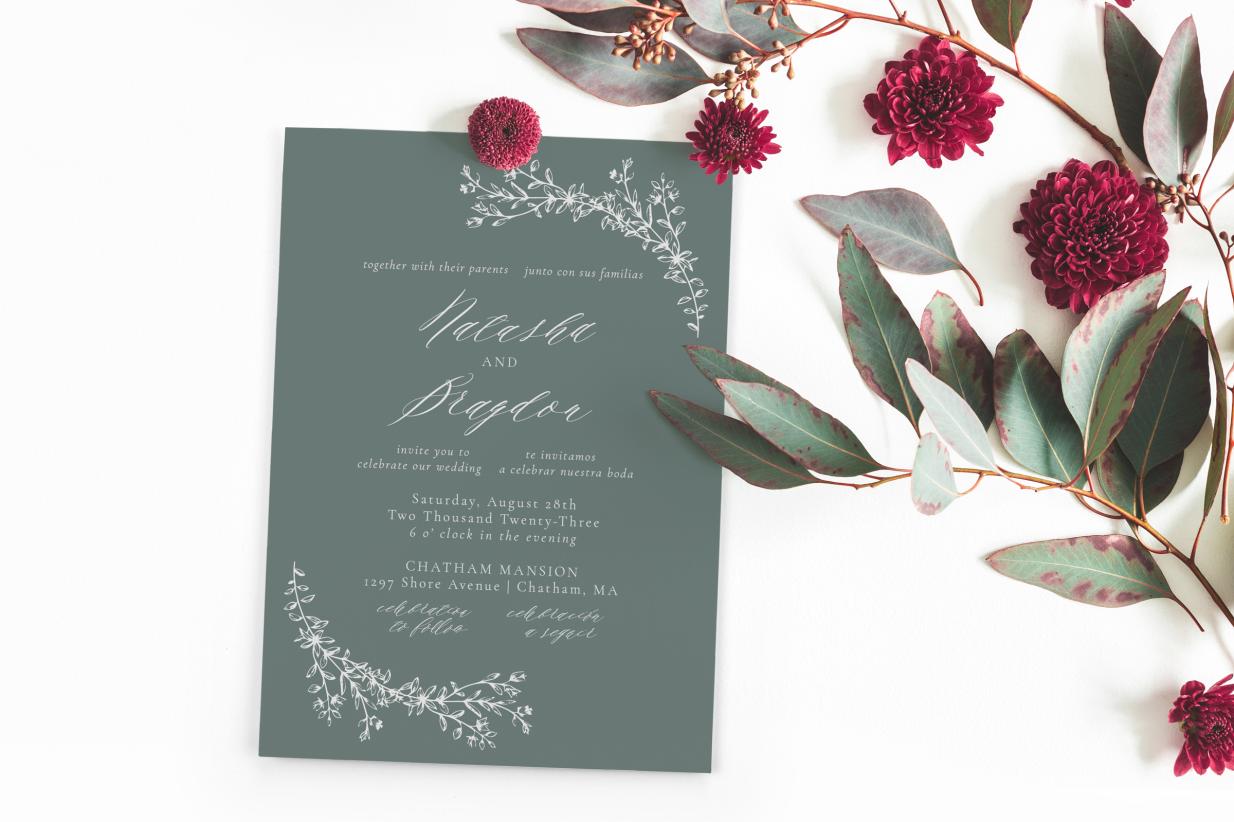 Bilingual Wedding Invitation in English and Spanish