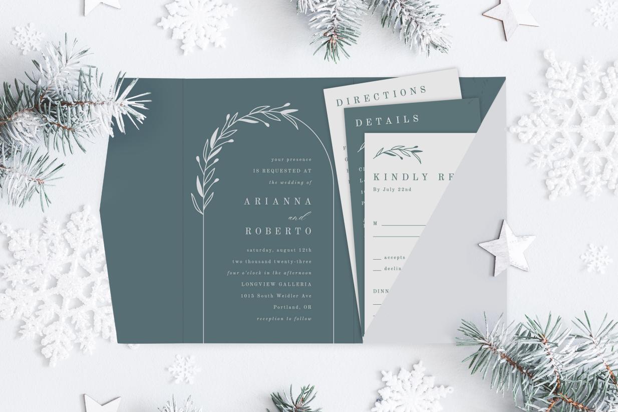 Pocketfold Wedding Invitations for Winter