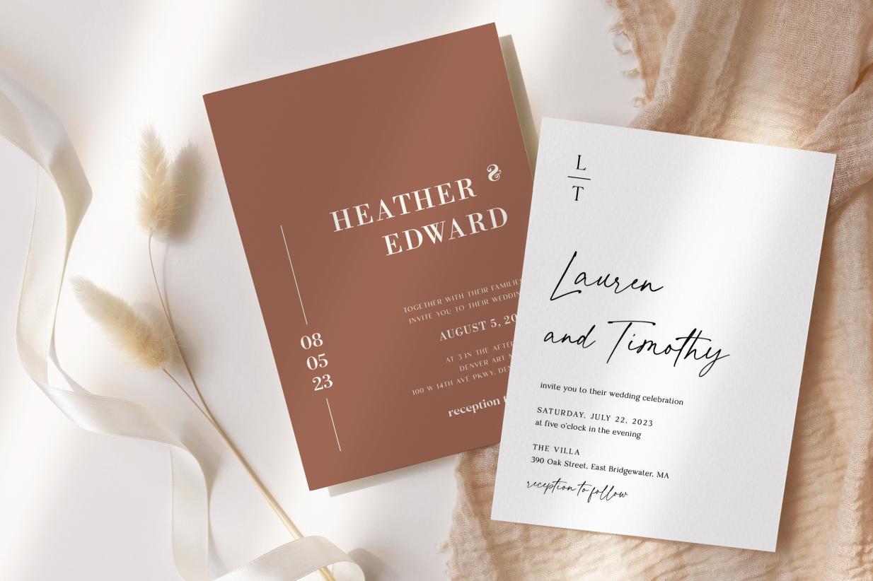 Script and Serif fonts on Wedding Invitations