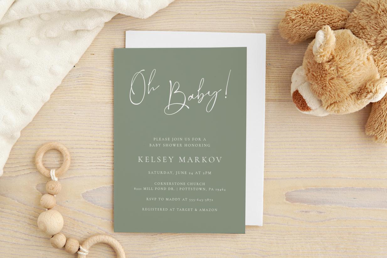 Minimal Baby Shower Invitations
