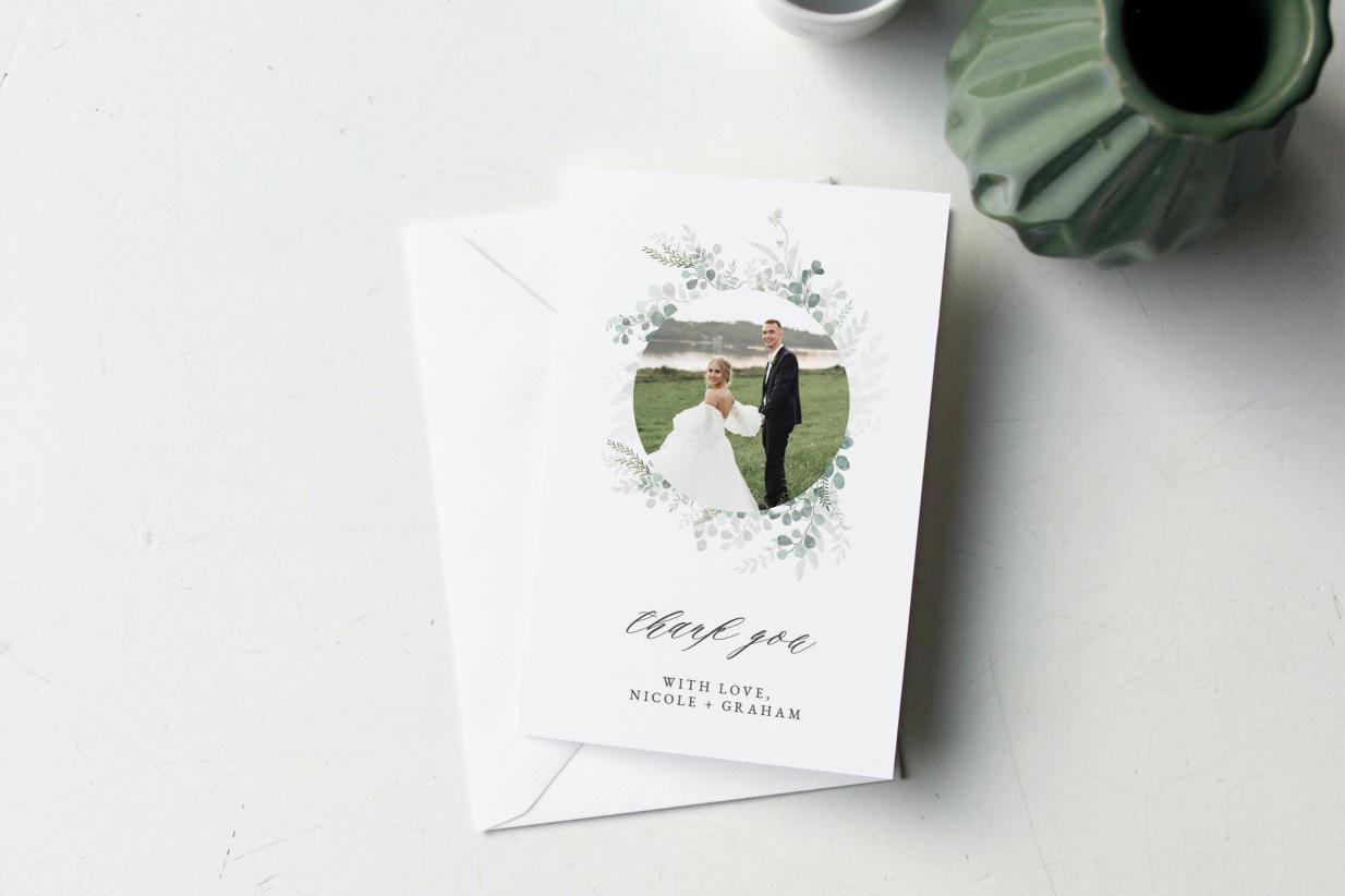 Affordable Wedding Thank You Card personalized with a photo