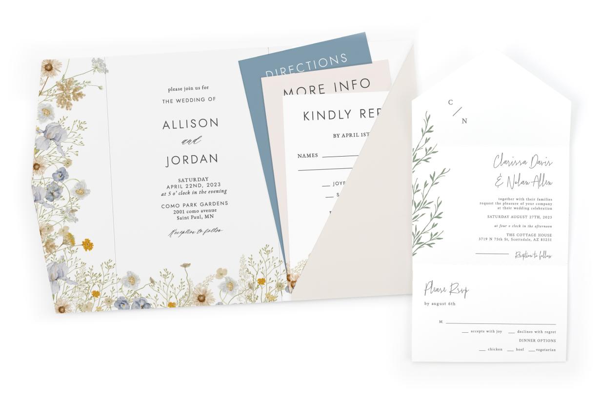 All-in-One Wedding Invitations or Pocket Invitations 