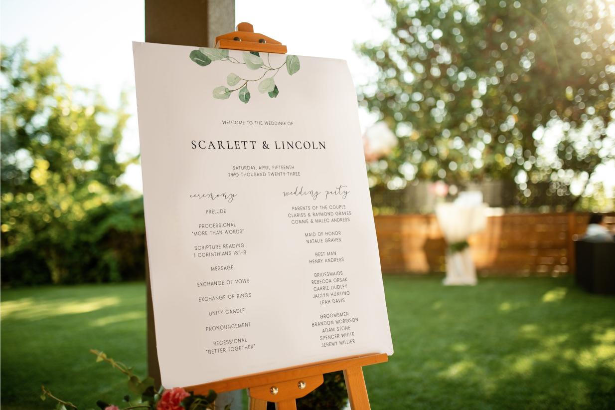 Wedding Sign Trends Ceremony Sign at a garden wedding