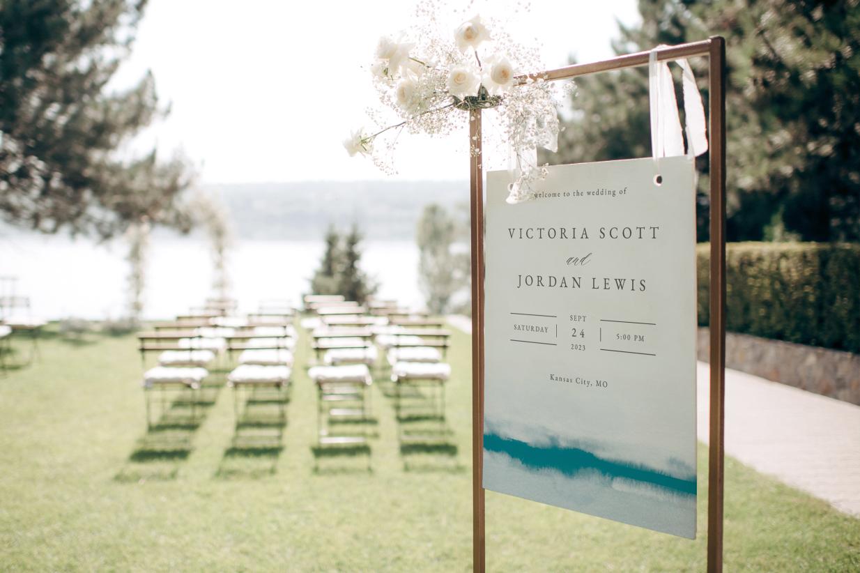 Destination Wedding Sign at a beach wedding