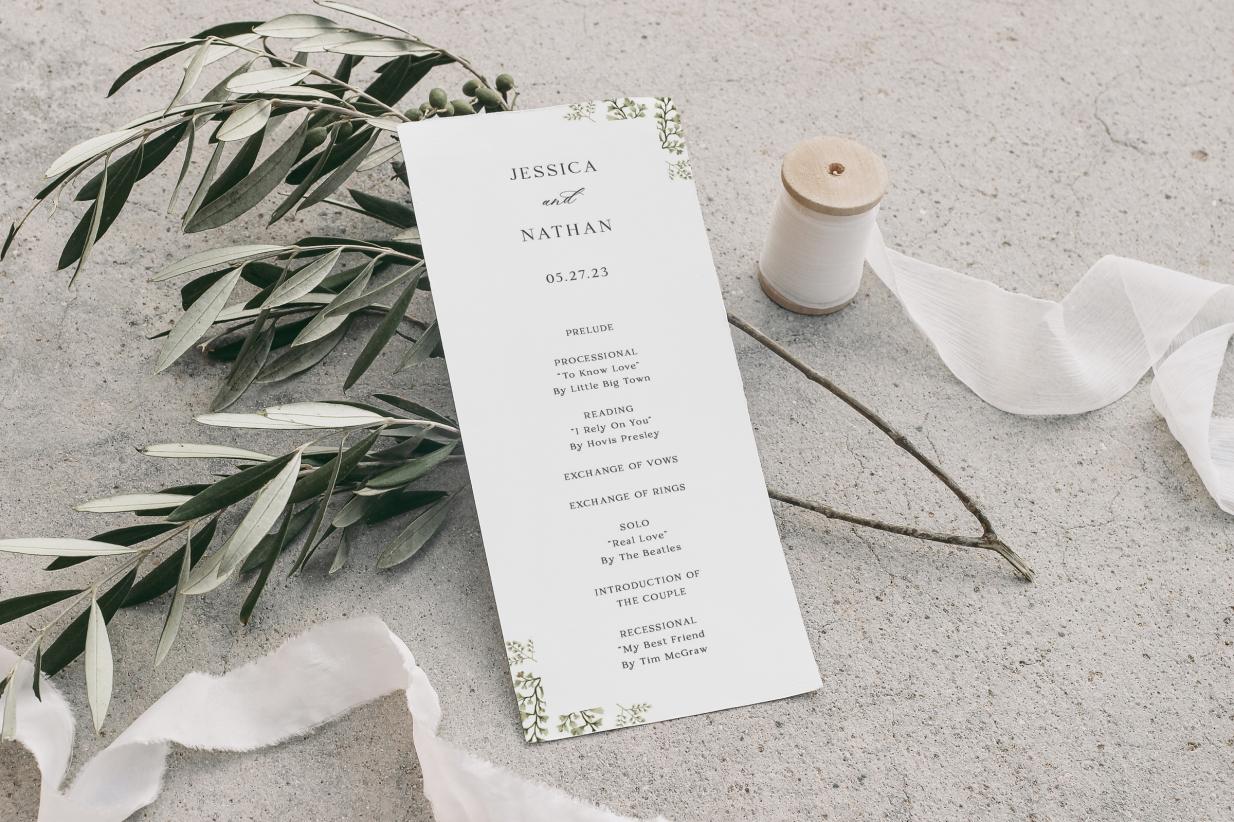 Spring Wedding Programs
