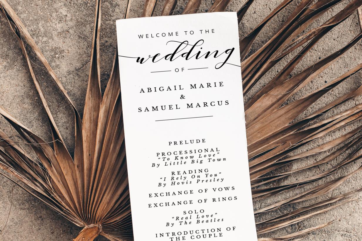 Wedding Program Themes