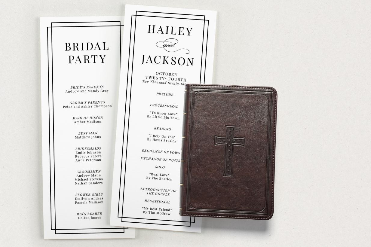 Wedding Programs with prayer book