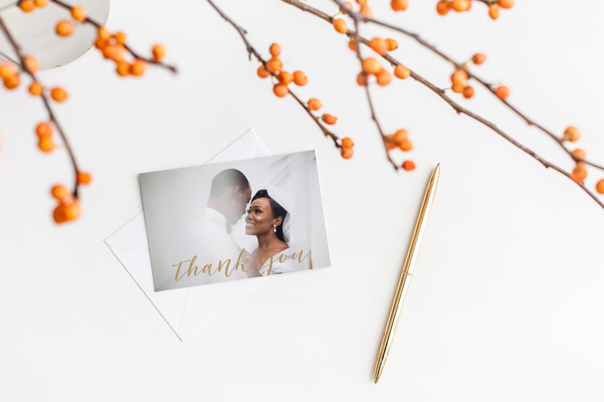 Thank you Card with pen and branch