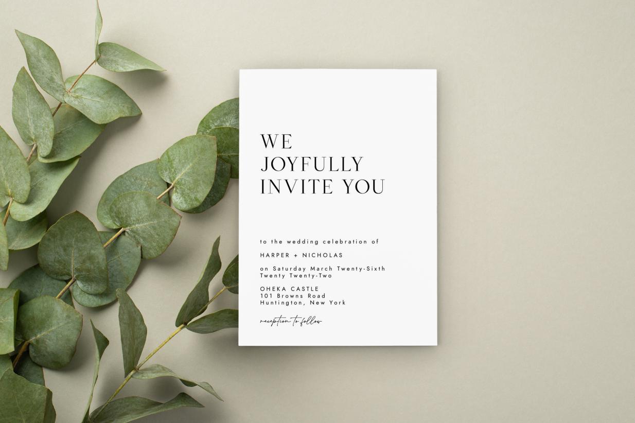 Wedding Invitation with greenery