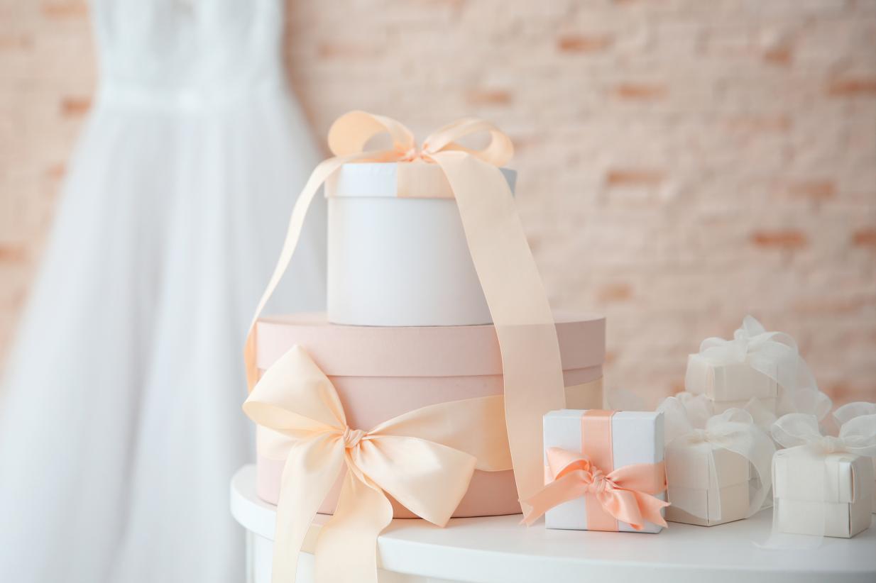 Wedding presents with bows