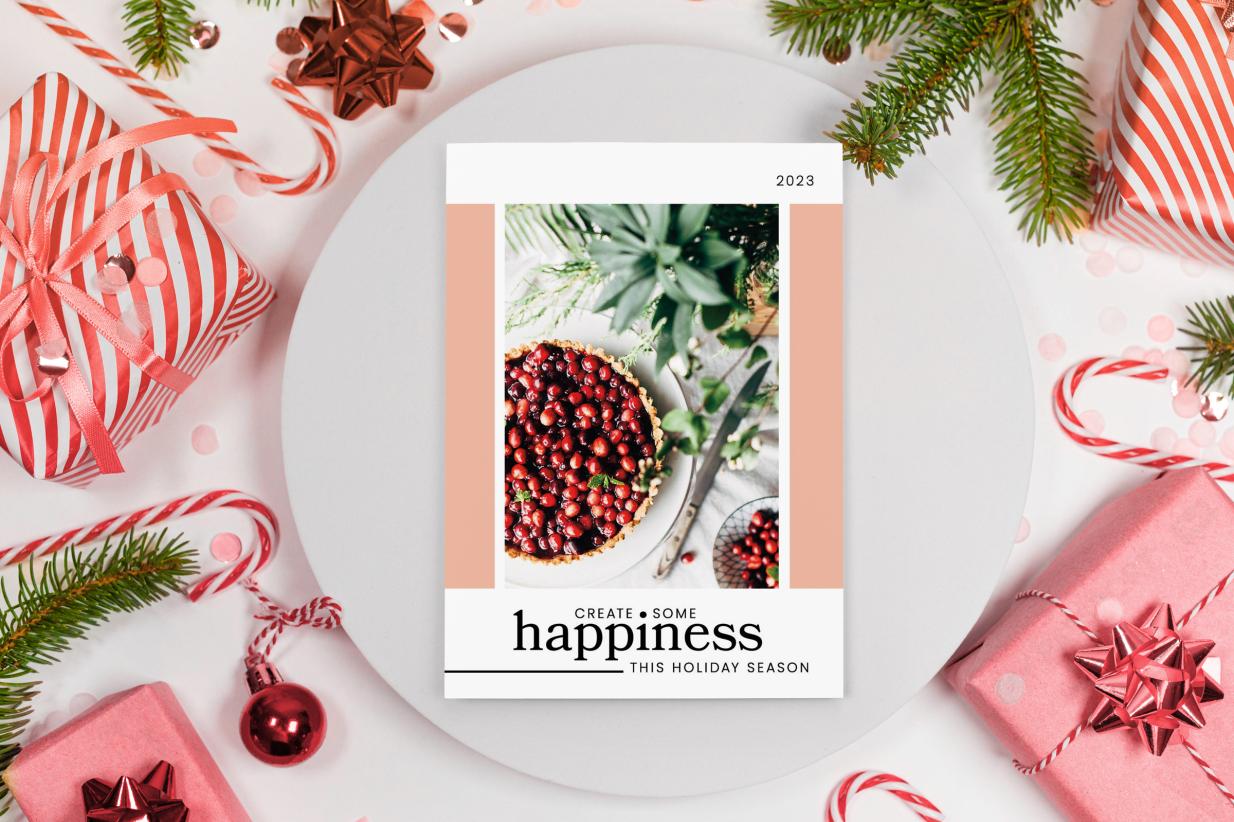 Christmas Card with presents and candy canes