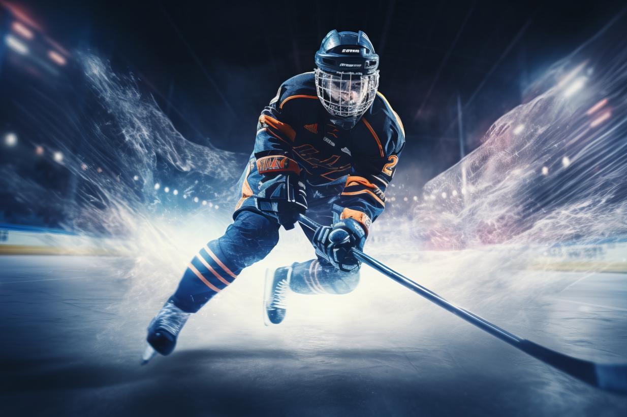 NHL Hockey Player in an arena